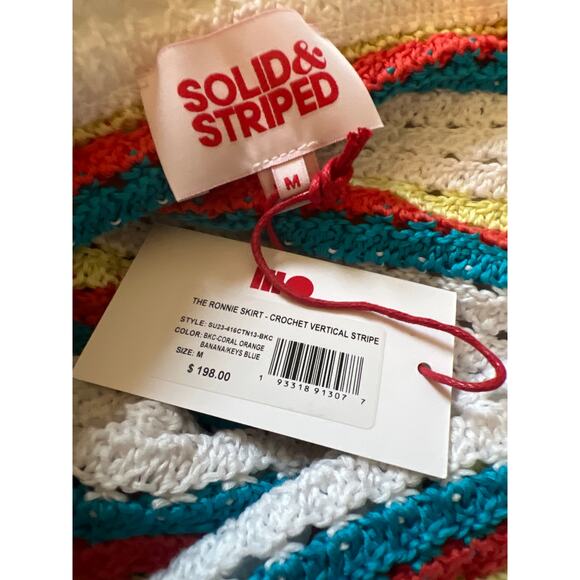 TUCKERNUCK Solid & Striped Crochet Vertical Stripe The Ronnie Skirt NWT Medium - Picture 7 of 7